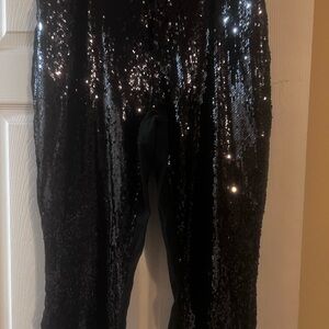 Black sequins pants.